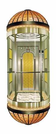 Gold dome panoramic elevator